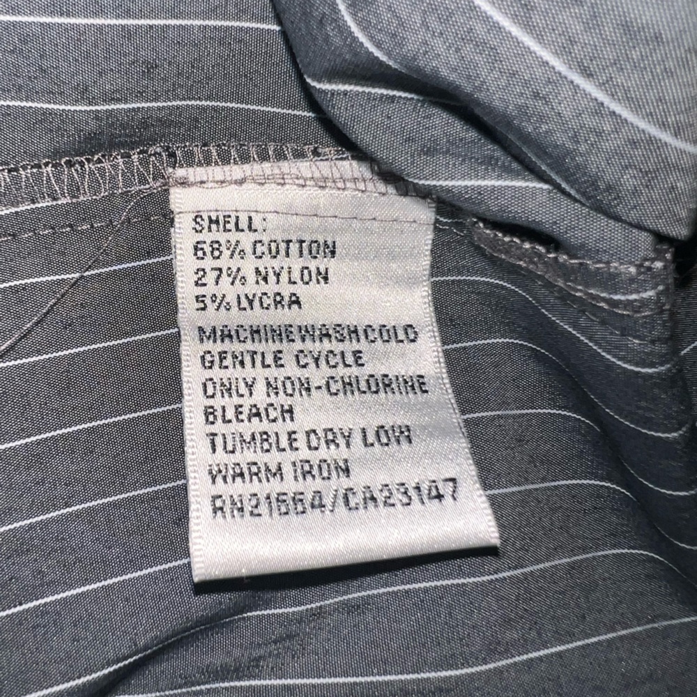 Talbots Gray Pinstripe Wrap Blouse - Picture 5 of 10